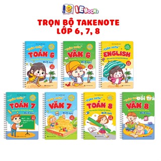 Sách - Trọn bộ sổ tay take note môn Toán, Văn, Tiếng anh Lớp 6, 7, 8 (theo Chương trình Kết Nối tri thức với cuộc sống)