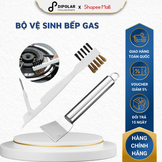 Bộ Dụng Cụ Vệ Sinh Bếp Gas Bàn Chải Dây Đồng Và Xẻng Inox DIPOLAR  Làm Sạch Gỉ Sét Dầu Mỡ Cứng Đầu Trong Nhà Bếp- DBDC01