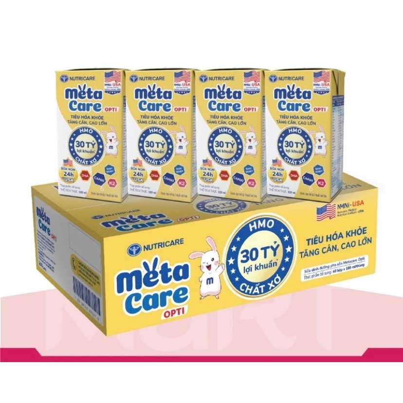 [Date mới] Thùng 48 hộp Sữa bột pha sẵn Metacare vàng Opti 110ml