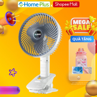 Quạt kẹp bàn tích điện SUPER 3 tốc độ gió siêu mát, Quạt tích điện để bàn có giá đỡ điện thoại - ONEBI
