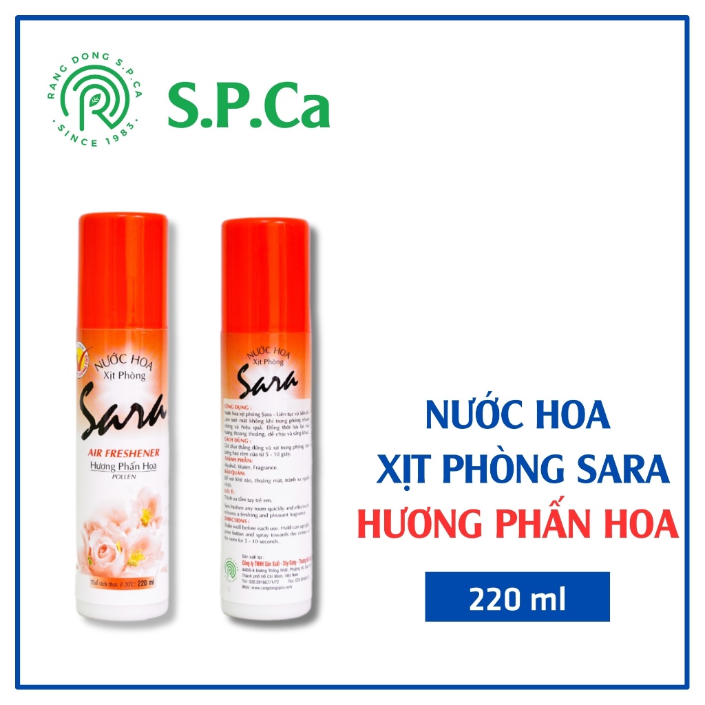 Xịt phòng Sara hương Phấn hoa 220ml diệu nhẹ lưu hương từ 3-5 giờ - SPCa000004
