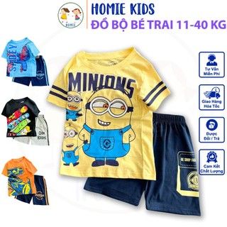 Đồ bé trai size nhí đại 11-40 kg set bộ quần áo cộc tay cho bé trai chất thun cotton phong cách cá tính đẹp Homie Kids