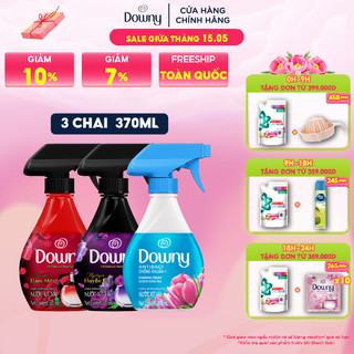 Combo 3 Chai Xịt Vải DOWNY Khử Mùi Và Chống Khuẩn 99.9% Chai 370ml Hương Nắng Mai/ Huyền Bí/ Đam Mê