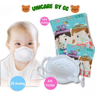   Thùng 15 Chiếc  Khẩu trang 3D hình gấu unimask cho bé 0-3 tuổi Unicare mềm mại thoáng khí dễ thương TIEMTAPHOAGG 