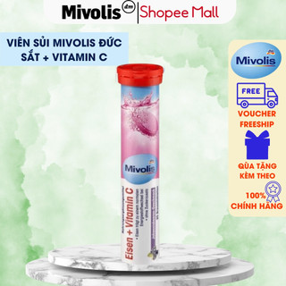 Viên sủi bổ sung sắt và vitamin C Mivolis Đức tuýp 20 viên