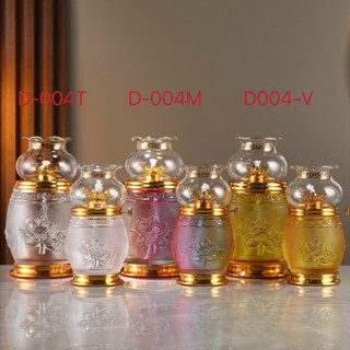 Đèn dầu thuỷ tinh thờ cúng - Đèn dầu lưu ly cát tường thắp sáng trang thờ, đặt trên bàn thờ gia tiên, thờ Phật