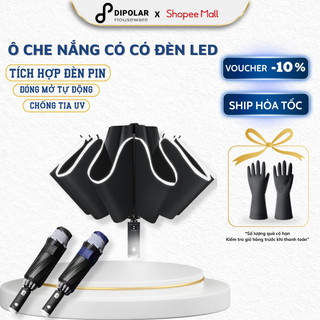 Ô Dù Che Mưa Nắng Ngoài Trời DIPOLAR Chống Tia UV Có Đèn Led Bấm Tự Động Hai Chiều, Chống Thấm Nước - DOD01