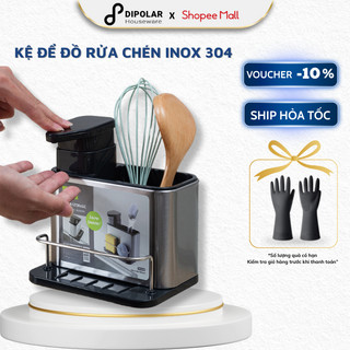 Kệ Để Đồ Rửa Chén Đựng Đũa Thìa Inox 304 DIPOLAR Thép Không Gỉ Đa Năng 3 Trong 1 - DKDD01