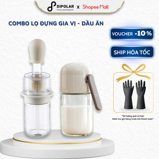 Combo Bình Đựng Dầu Ăn Cọ Quả Bóp Quét Bằng Silicone Lọ Đựng Gia Vị DIPOLAR Tiện Dụng Cho Nhà Bếp - DCNB01