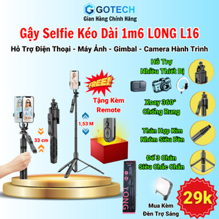 Gậy Chụp Ảnh Di Động L16, Gậy Selfie Chống Rung Cho Điện Thoại Với 3 Chân Đứng, Kéo Dài Tới 155cm, Dùng Cho Đa Thiết Bị