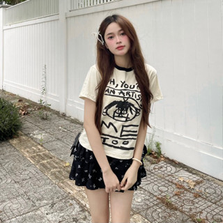 Áo thun KEM Baby Tee HEAVEN ARTIST vải thun cotton 2 chiều định lượng 250gsm