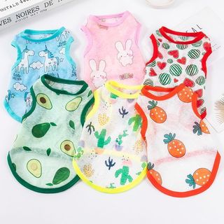 Áo ba lỗ dành cho thú cưng, áo lưới mát mẻ mùa hè nhiều họa tiết xinh xắn giá siêu rẻ