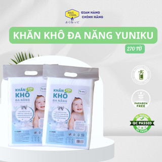 Khăn khô đa năng Yuniku 270 tờ - HÀNG CHÍNH HÃNG cao cấp an toàn cho bé