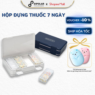 Hộp Đựng Chia Thuốc 7 Ngày DIPOLAR Nhựa 2 Lớp Chống Ẩm, Chia 24 Ngăn Tiện Lợi Dùng Hàng Ngày Hoặc Đi Du Lịch - DHDT01