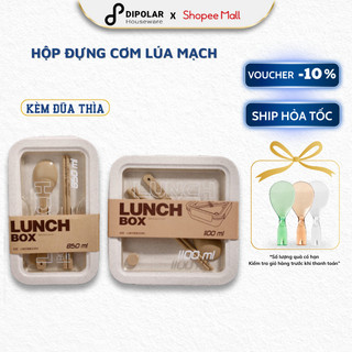 Hộp Đựng Cơm Lúa Mạch DIPOLAR Có Chia Ngăn Kèm Đũa Thìa Tiện Lợi Dùng Được Lò vi Sóng Dung Tích 850ml Và 1100ml - DHDC01