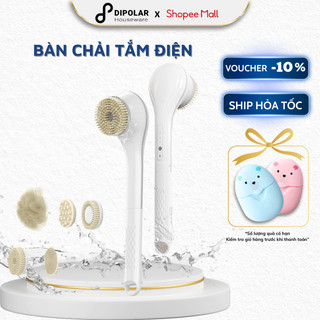 Bàn Chải Tắm Điện Cầm Tay Chống Nước Cao Cấp DIPOLAR Tặng Kèm 6 Đầu Cọ Thay Thế Sạch Da Nhẹ Nhàng, Massage - DBCT03