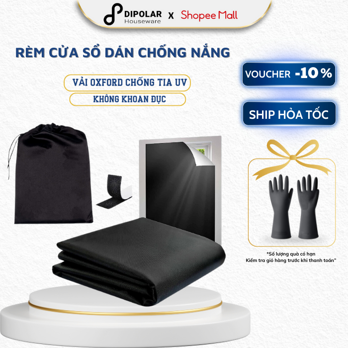 Rèm Cửa Sổ Dán Tường Chống Nắng DIPOLAR Che Nắng Chắn Sáng Chống Tia UV, Không Khoan Đục, Điều Chỉnh Kích Thước - DRC01