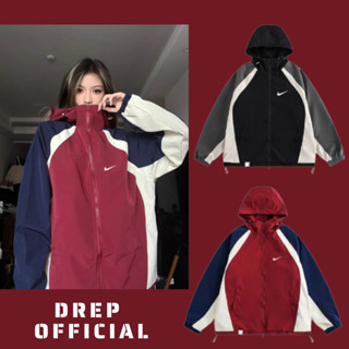 Áo Khoác gió Nike có mũ phối màu Chính Hãng vải 2 lớp dày dặn, nike jacket nike swoosh vintage nam nữ 72 DREP OFFICIAL