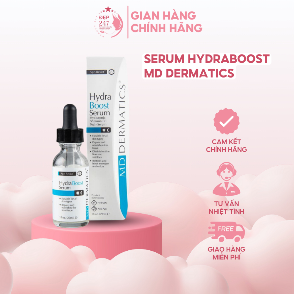 [CHÍNH HÃNG] Serum Hydraboost Md Dermatics dưỡng ẩm phục da hồi da 30ml