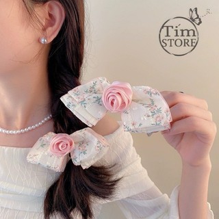 Kẹp tóc nơ tiểu thư thiết kế handmade TÍM STORE phụ kiện búi tóc phong cách hàn quốc