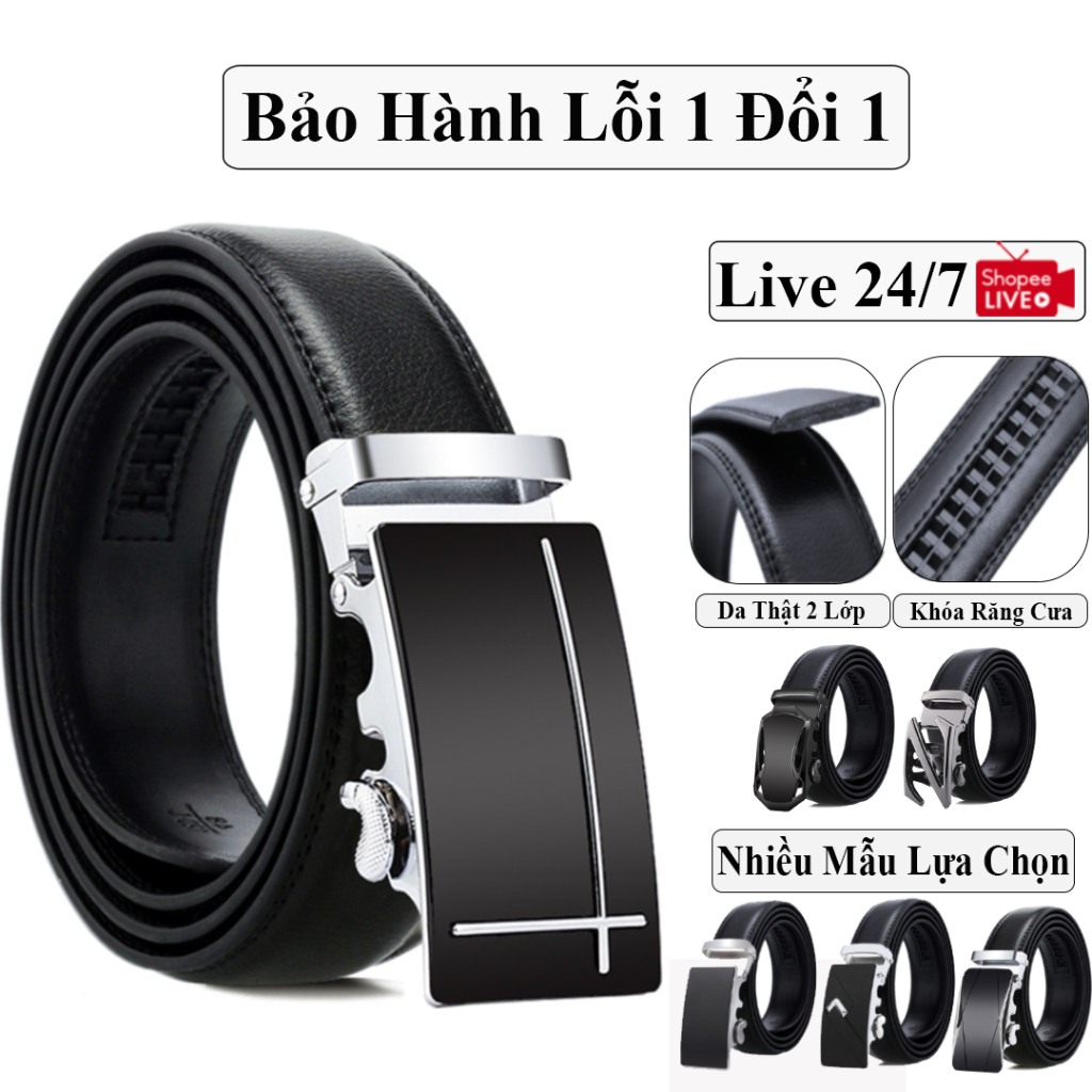 Thắt Lưng Nam Da Bò Thật 100% Cao Cấp Thời Trang Bền Đẹp, Dây Nịt Nam Cao Cấp Da Bò Thật Vicenzo Khóa Tự Động Không Rỉ