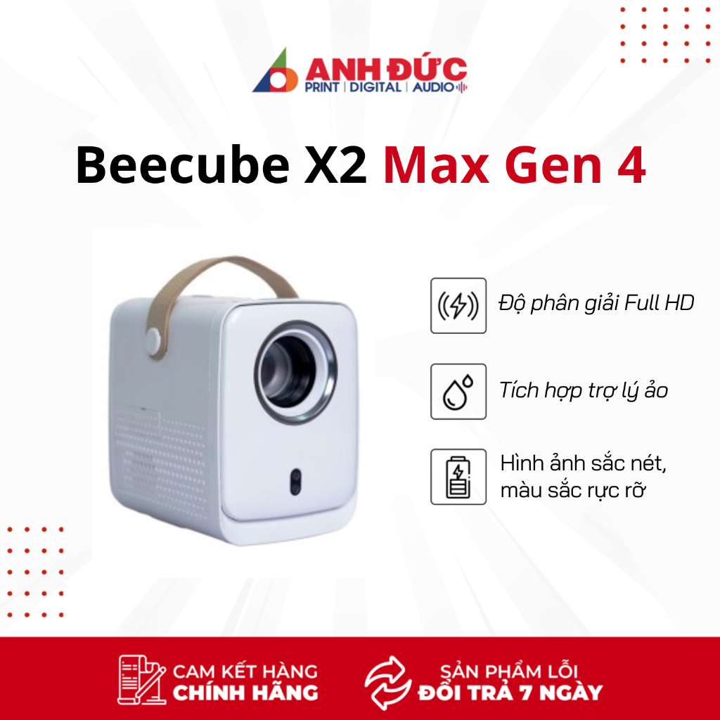 Máy Chiếu Mini BEECUBE X2 MAX Gen 4, Full HD 1080 - Bảo Hành Chính Hãng 12 Tháng