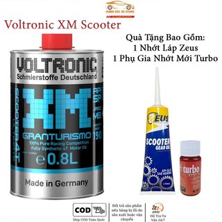 Dầu nhớt voltronic xm scooter dành cho xe tay ga tặng nhớt láp zeus và phụ gia nhớt mới very turbo