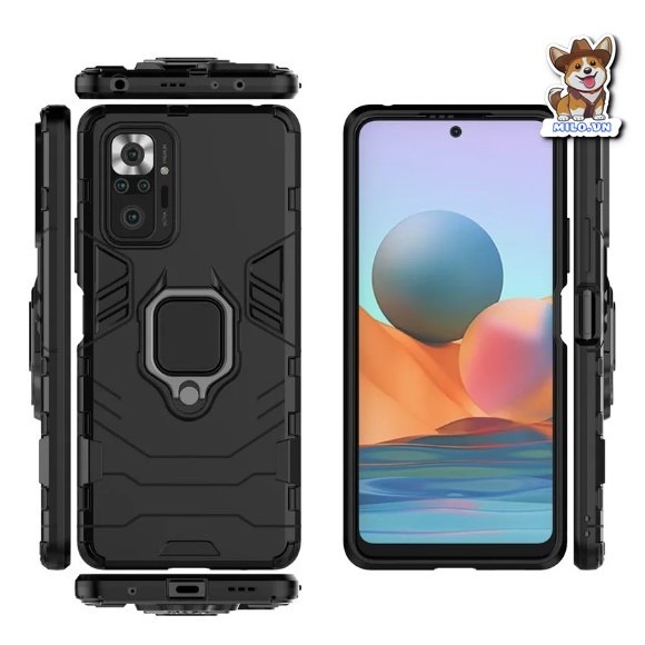 Ốp Vỏ Giáp Ironman Xiaomi Redmi Note 10 Pro 4g kèm Iring cao cấp