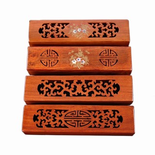 Hộp đựng đũa gỗ hương đỏ - đục khắc tinh tế - hahanco - cth745