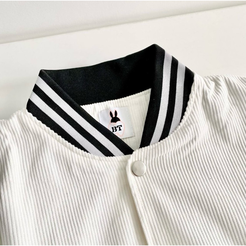Áo khoác varsity bóng chày thêu chữ Evl