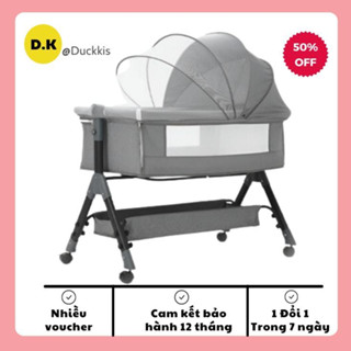 Nôi cũi trẻ em, nôi vải cho bé từ sơ sinh.  Có màn, có thể ghép cạnh giường cha mẹ, gấp gọn, giỏ đựng đồ tầng dưới
