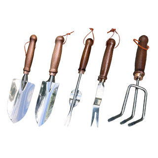 Bộ dụng cụ 5 món xẻng làm vườn bằng inox trồng cây trồng hoa đào xới cào tơi đất nhổ cỏ đa năng