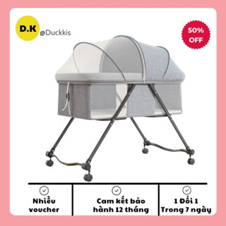 Nôi  Sơ Sinh,Trọn Bộ Màn Kèm Đệm, Nôi Cũi Siêu Nhẹ Gấp Gọn Cho Bé Từ 1 Tháng Đến 2 Tuổi,Cũi Ngủ Cho Bé Bằng Khung Thép