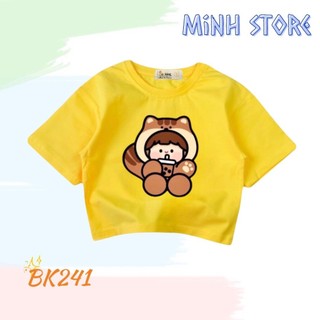 Áo thun bé gái form lửng bk241 size 8-25kg - beeking - minh store