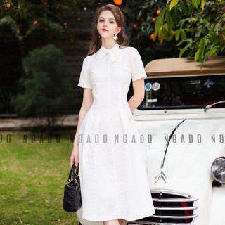 Đầm bố trắng ngắn tay NGADO