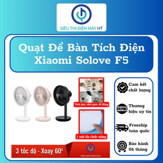   XẢ KHO  Quạt để bàn tích điện Xiaomi Solove F5 - Sạc nhanh qua cổng USB type C Thời lượng sử dụng lên đến 12h 