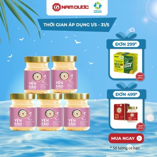Combo 5 hũ Yến sào Nam Dược-Tổ yến chưng hồng sâm và collagen, giúp đẹp da, ngăn ngừa lão hóa, tăng đề kháng,bồi bổ sức