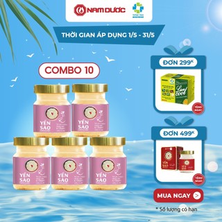 Combo 10 Yến sào Nam Dược-Tổ yến chưng hồng sâm và collagen,giúp đẹp da,ngăn ngừa lão hóa,tăng đề kháng,bồi bổ sức khỏe