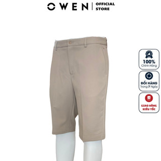 Quần short đùi nam OWEN SV242436 sooc âu ngố đồ tây cộc màu nâu chất liệu nano cao cấp dáng trendy ôm vừa