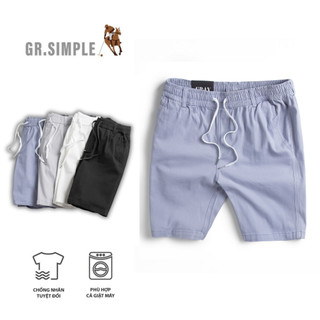 Quần Đùi Nam, Quần short kaki nam phối Cạp Chun GRSIMPLE short kaki mềm nhẹ, thoáng khí