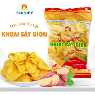 Khoai Lang Sấy Giòn TÂN VIỆT FOOD  thức quà ăn vặt Thơm Ngon Giòn Tan Gói 200g