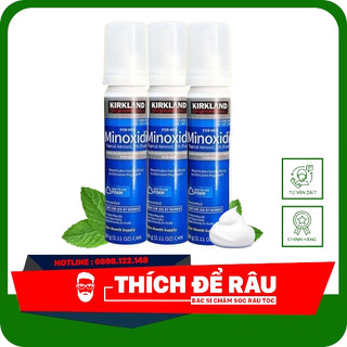 Minoxidil 5% dạng bọt mọc râu tóc kirkland mỹ 3 lọ