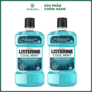 Combo 2 Nước Súc Miệng Listerine Hơi Thở Thơm Mát Cool Mint Mouthwash Hasaki Sản Phẩm Chính Hãng