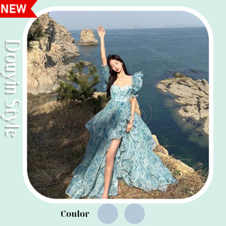 Váy Đầm Maxi Dài  Dáng Dài Xòe Bồng Cực Xinh Đi Biển Đi Chơi Phong Cách Hàn Quốc