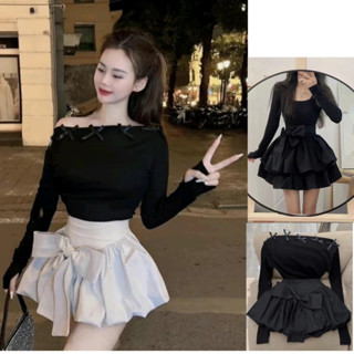 Chân Váy Bí Ngô Phồng Đính Nơ Đẹp, Chân Váy Chữ A Ngắn Đẹp Ôm Đùi Có Quần Bảo Hộ Bồng Xòe Gợi Cảm Phong Cách