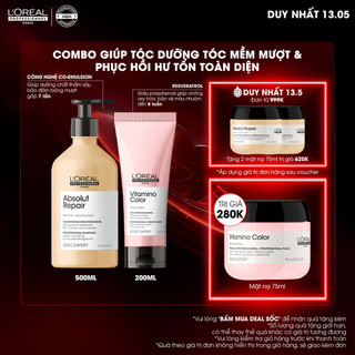Combo Gội 500ml Absolut Repair & Dầu Xả Vitamino 200ml dưỡng tóc mềm mượt & phục hồi hư tổn toàn diện