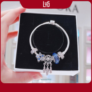 Vòng tay bạc lys mix charm fullbox bạc s925 - lắc tay s925 fullbox hộp pan đầy đủ phụ kiện pan