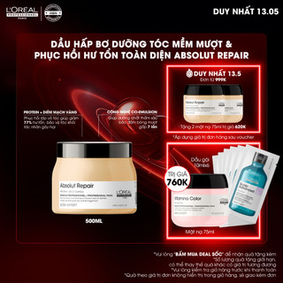 Dầu hấp bơ phục hồi hư tổn toàn diện L'Oréal Professionnel Absolut Repair 250ml/500ml