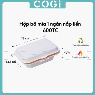 50 hộp cơm bã mía 600ml dùng 1 lần COGI