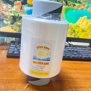 Chỉ vắt sổ. tơ vắt sổ trắng. chỉ máy may vắt sổ cuộn 1kg màu trắng. hàng nguyên anh sợi 150d